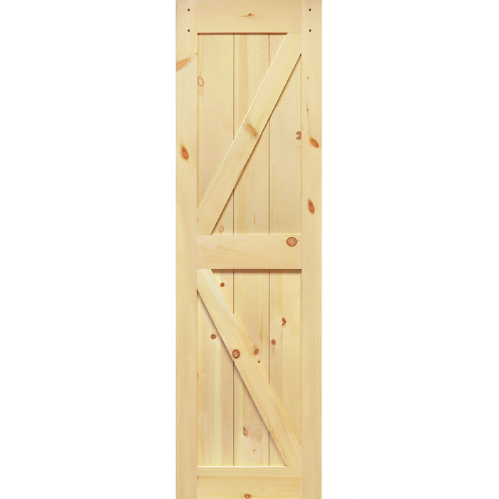 KIBY Paneled Wood Unfinished Barn Door without Installation Hardware